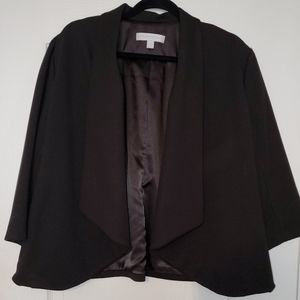 Open front black blazer